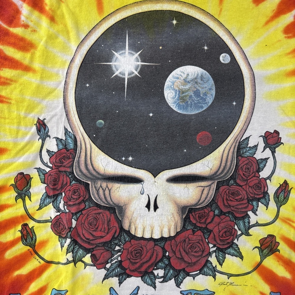 Vintage Grateful Dead Liquid Blue Space your Face Tie Dye T-Shirt Size Mens L - Picture 4 of 14